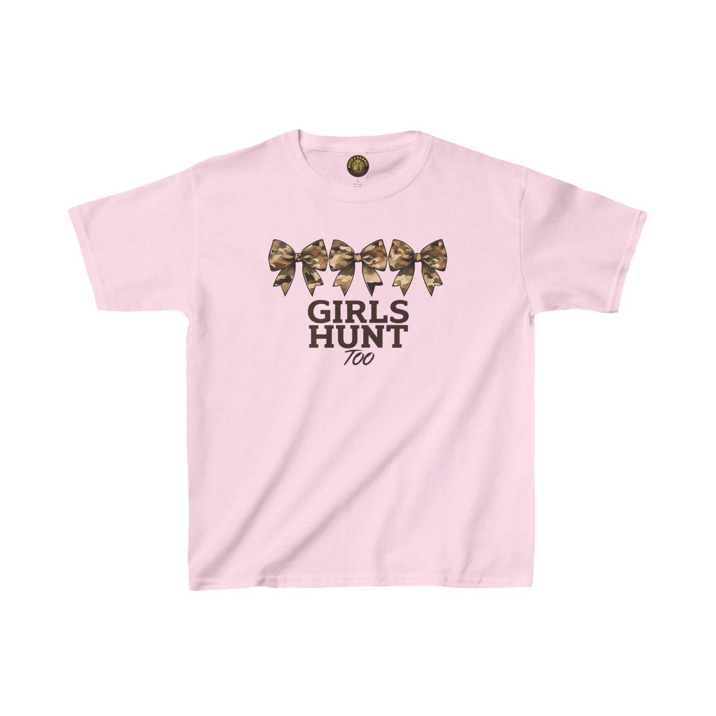 Girls Hunt Camo Bow Kids Tee - Perfect for Outdoor Adventures & Celebrations