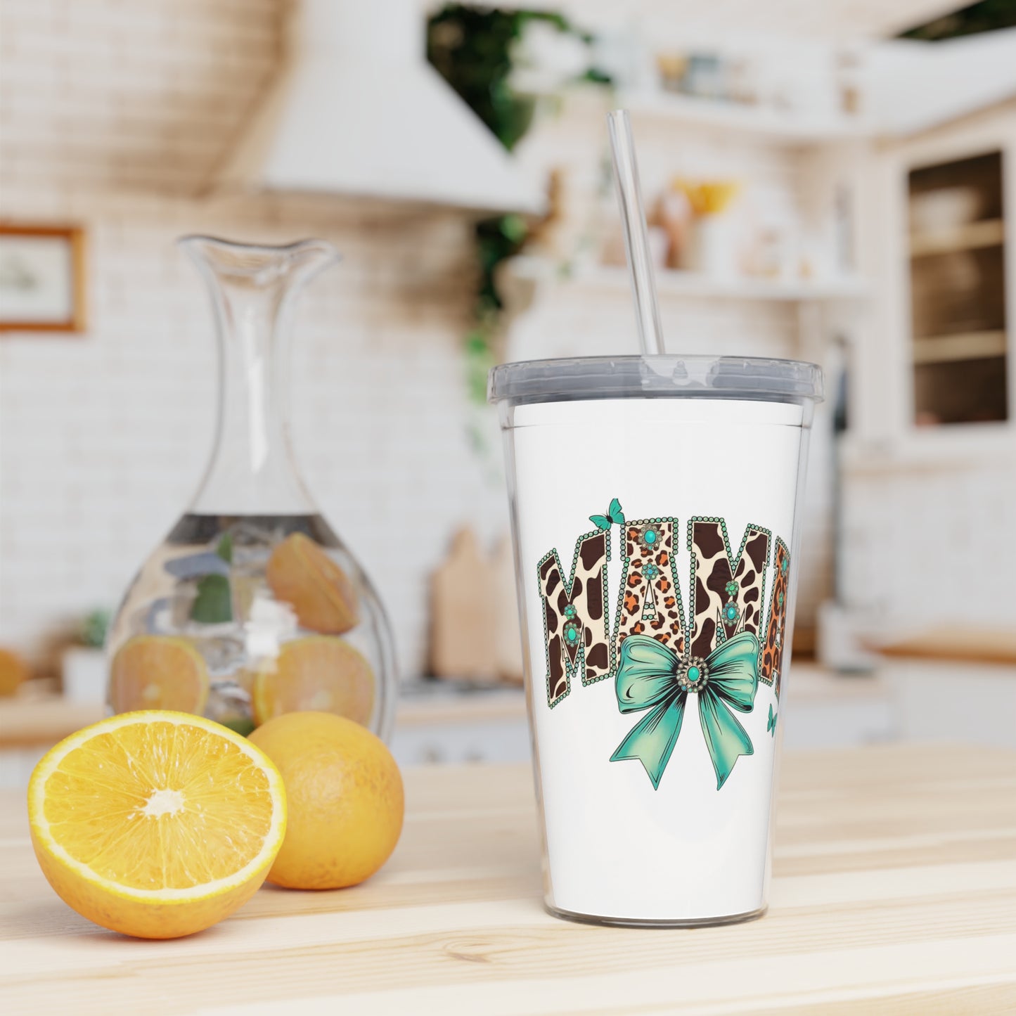 Plastic Tumbler with Straw