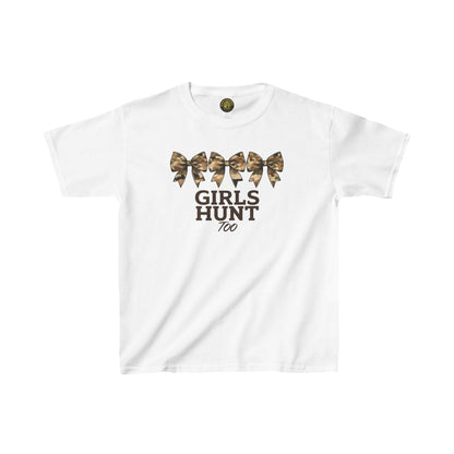 Girls Hunt Camo Bow Kids Tee - Perfect for Outdoor Adventures & Celebrations