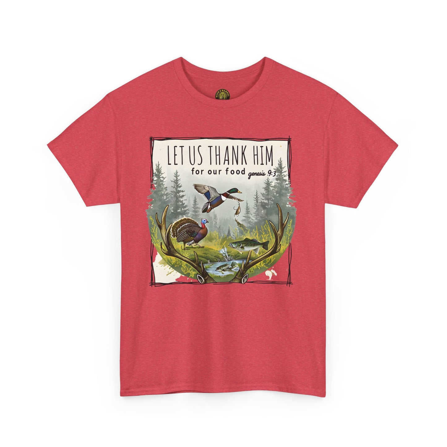 Unisex Heavy Cotton Tee - Let Us Thank Him Nature T-Shirt for Outdoor Lovers