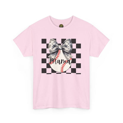 MAMA Baseball Bow Heavy Cotton Tee