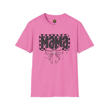 MAMA Baseball Bow Softstyle T-Shirt