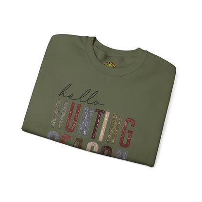 Hello Hunting Season Sweatshirt - Funny Unisex Crewneck for Outdoor Enthusiasts