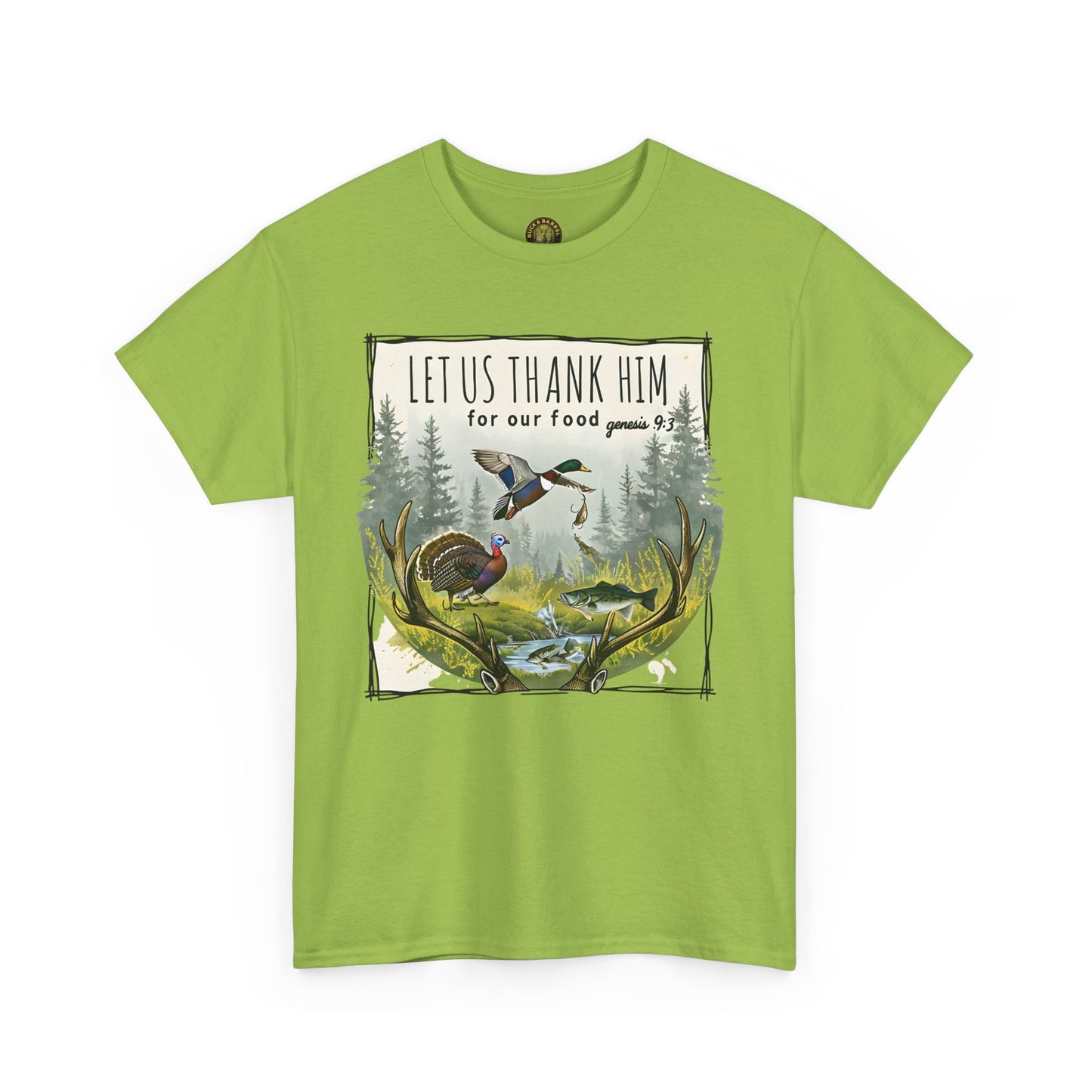 Unisex Heavy Cotton Tee - Let Us Thank Him Nature T-Shirt for Outdoor Lovers