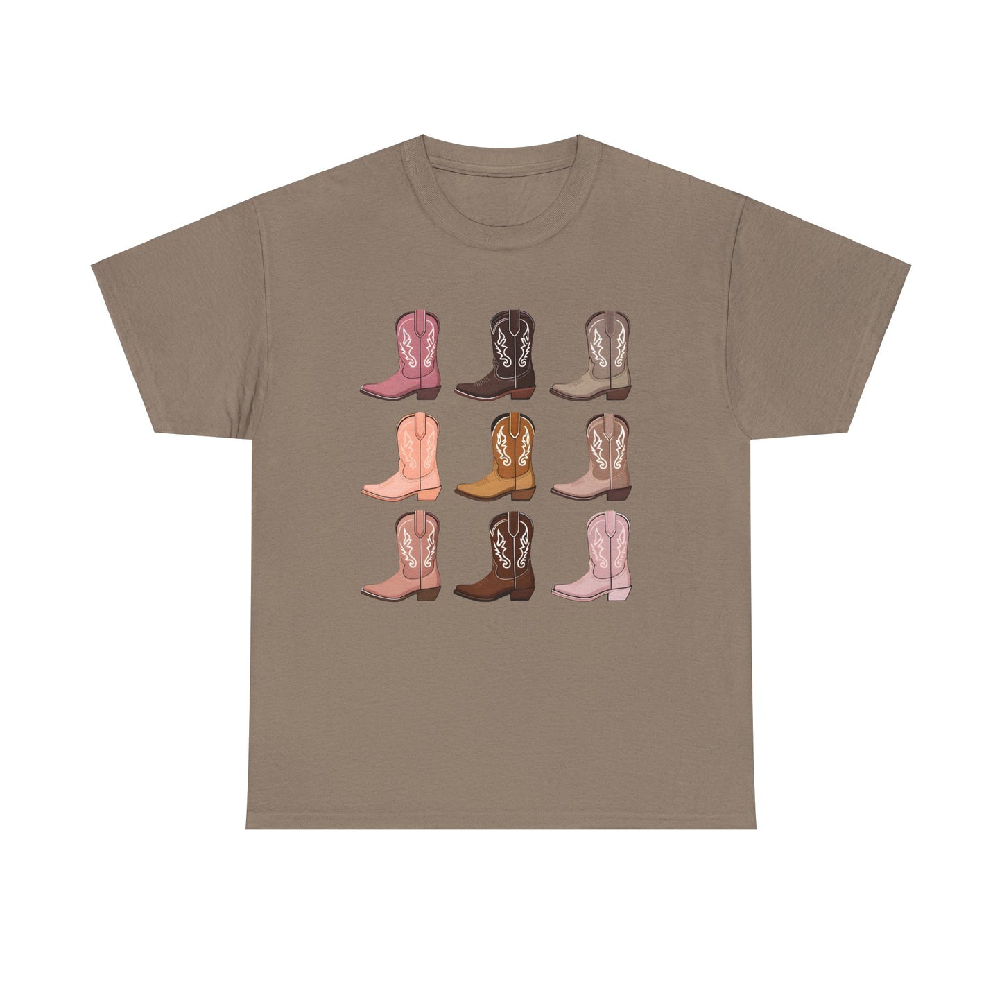 Cowboy Boots Unisex Heavy Cotton Tee - Western Style Graphic T-Shirt