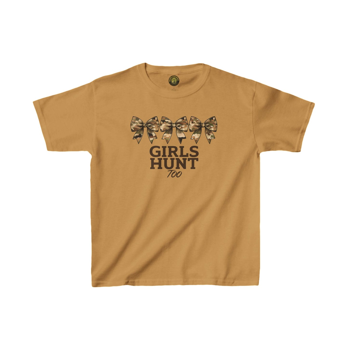 Girls Hunt Camo Bow Kids Tee - Perfect for Outdoor Adventures & Celebrations