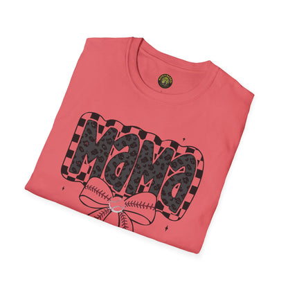 MAMA Baseball Bow Softstyle T-Shirt