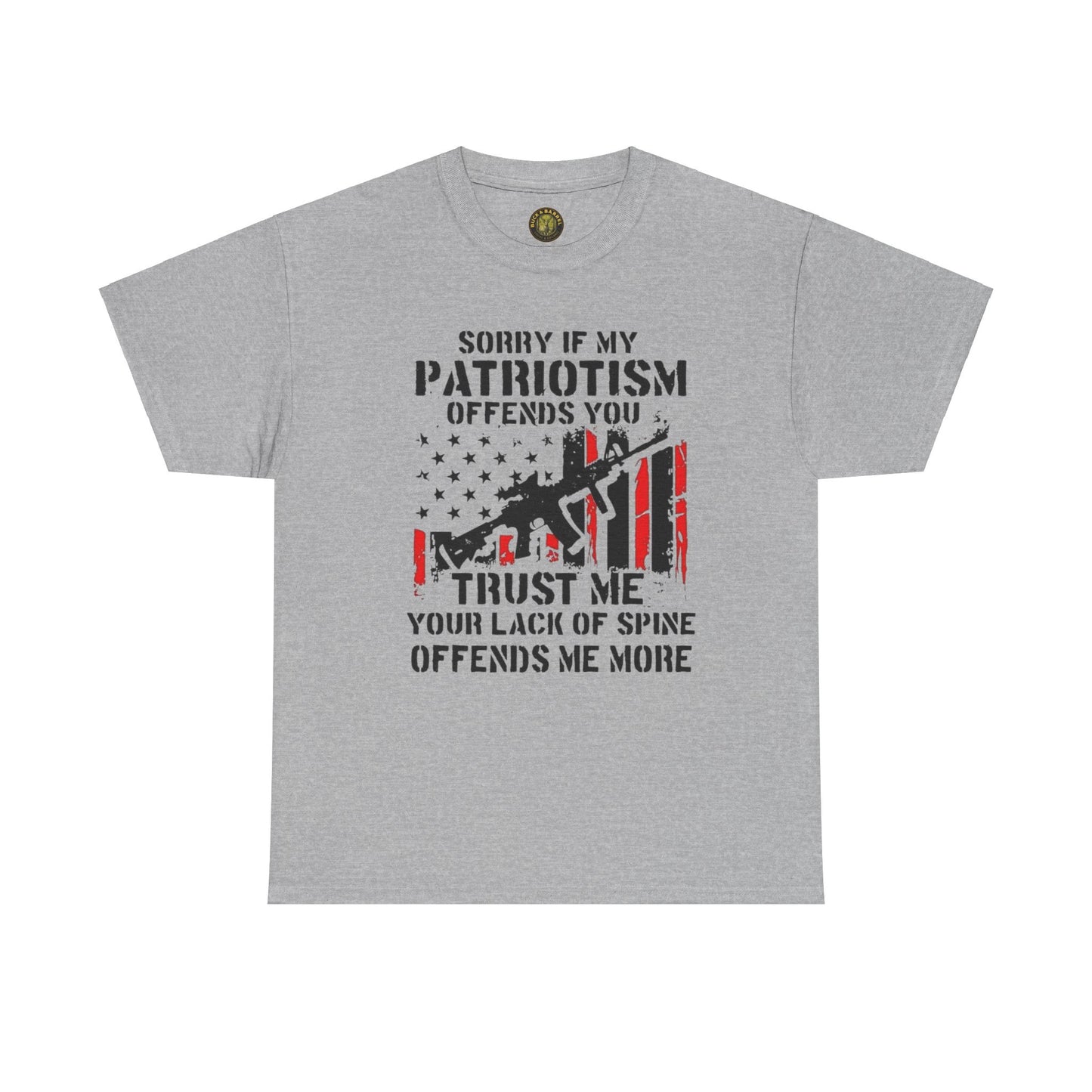 Patriotic Unisex Heavy Cotton Tee - 'Sorry If My Patriotism Offends You' Statement Tee