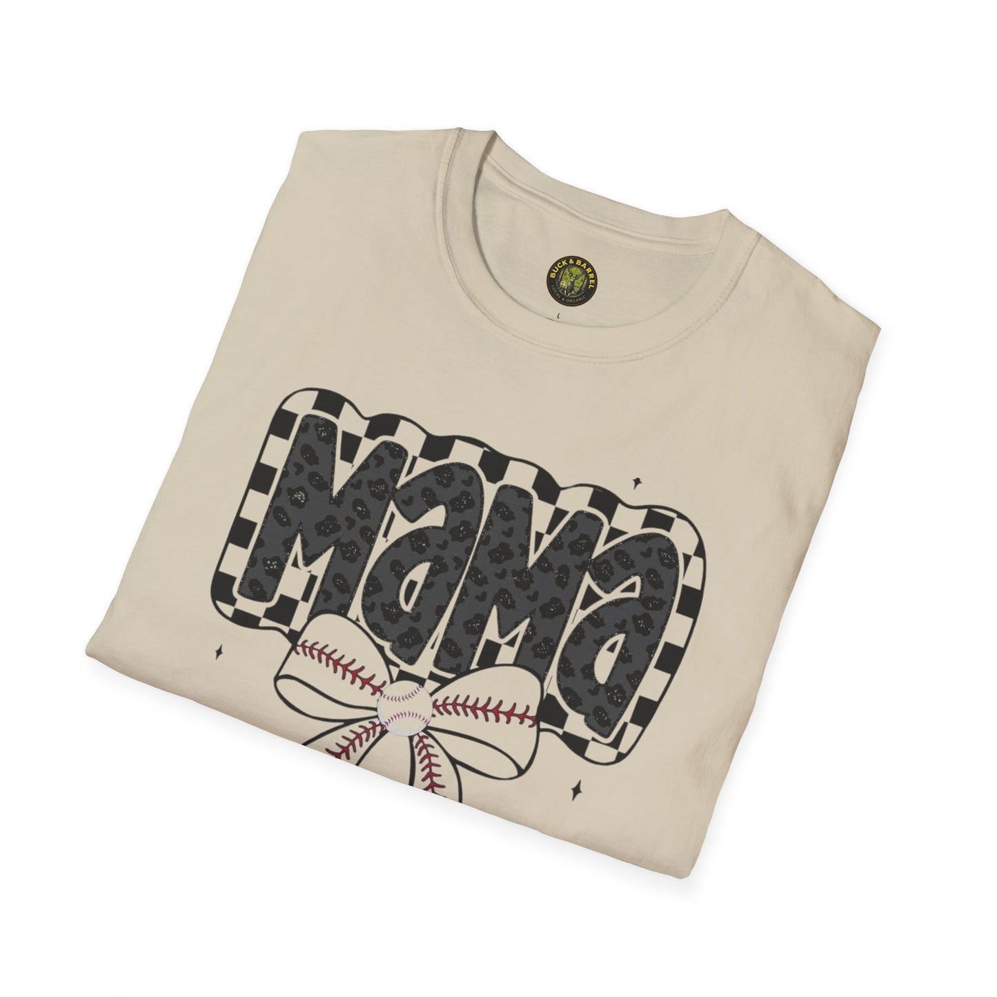 MAMA Baseball Bow Softstyle T-Shirt