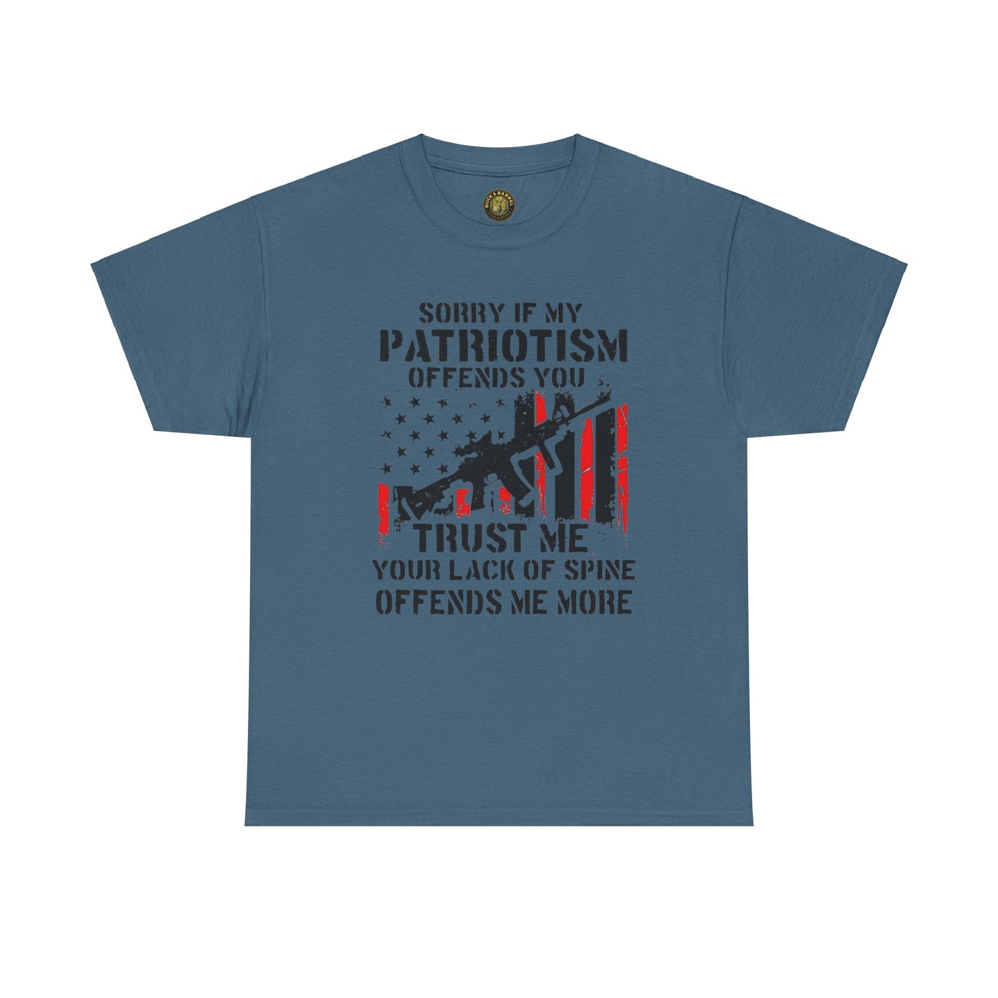 Patriotic Unisex Heavy Cotton Tee - 'Sorry If My Patriotism Offends You' Statement Tee