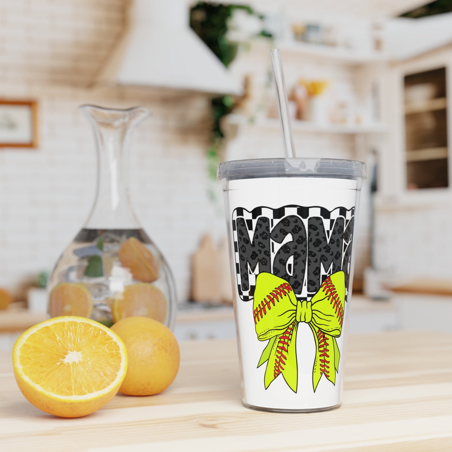 Plastic Tumbler with Straw